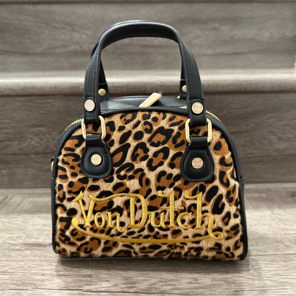 Von Dutch Lepord Vegan Pony Hair Cheetah Print Bowling